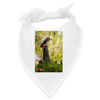 Crimson Crest Woodpecker Forest - Bandana - Weiß - Vorne