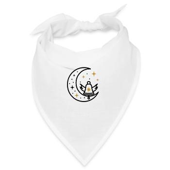 Goldene Sterne Kreis auf Schwarz - Bandana - Weiß - Vorne