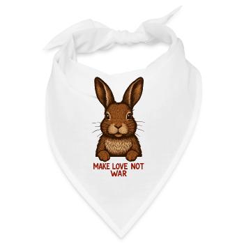 Friedenhase – Liebe statt Krieg - Bandana - Weiß - Vorne