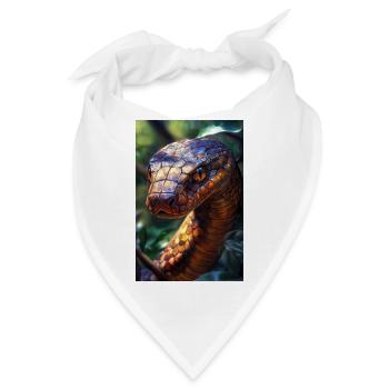 Illustration einer Schlange - Bandana - Weiß - Vorne
