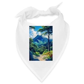 Illustration einer Naturlandschaft - Bandana - Weiß - Vorne