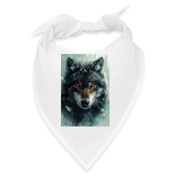 Illustration eines Wolfes - Bandana - Weiß - Vorne