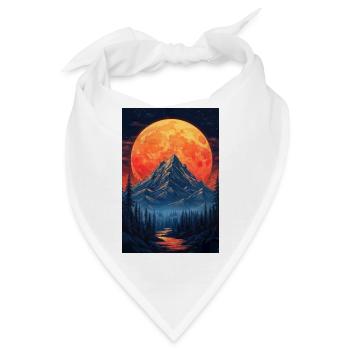 Illustration einer Gebirgslandschaft - Bandana - Weiß - Vorne