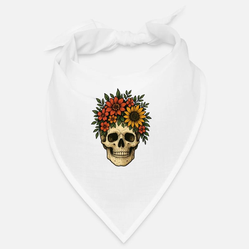 Crâne de fleur Bandana