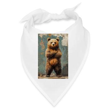 Illustration eines Bären - Bandana - Weiß - Vorne