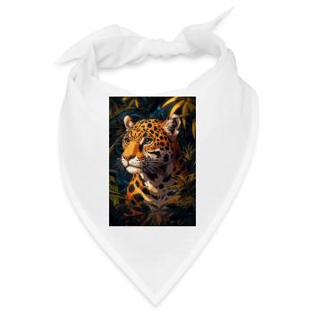 Illustration eines Jaguars - Bandana - Weiß - Vorne