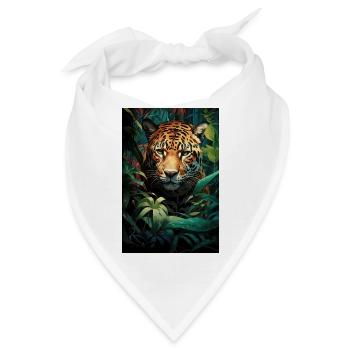 Illustration eines Jaguars - Bandana - Weiß - Vorne