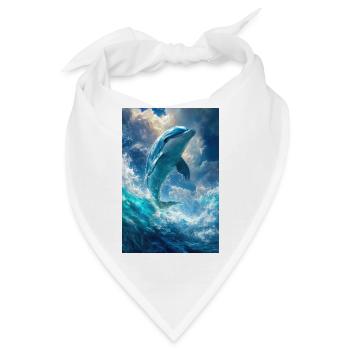 Illustration eines Delfins - Bandana - Weiß - Vorne