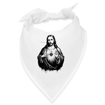 Herz Jesu Lichtzeichen - Bandana - Weiß - Vorne