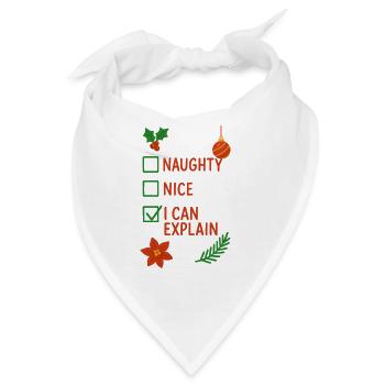 Weihnachten artig unartig ich kann das erklären - Bandana - Weiß - Vorne