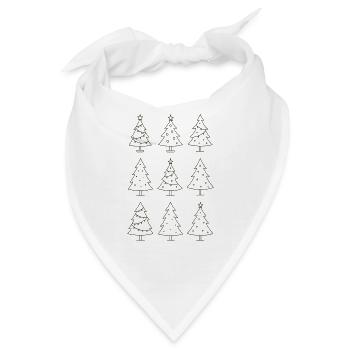 Weihnachts Motiv Christbaum Tannenbaum - Bandana - Weiß - Vorne