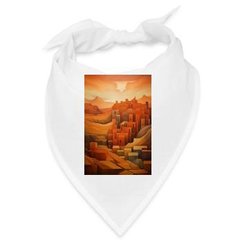 Illustration einer Wüstenlandschaft - Bandana - Weiß - Vorne
