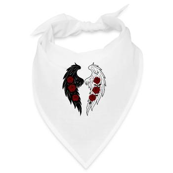 Rosenflügel-Engelflügel-Angelwings - Bandana - Weiß - Vorne