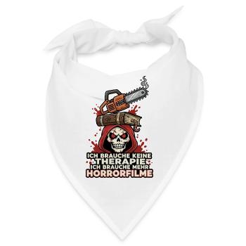 Horrorfilme Totenkopf und Säge - Bandana - Weiß - Vorne