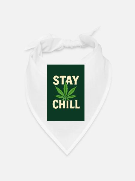 Stay Chill Cannabis Leaf - Bandana - Weiß - Vorne