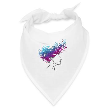 Kosmischer Gedankenfluss – Abstraktes Kopfdesign - Bandana - Weiß - Vorne