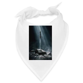 Schwert in Stein: Mystische Klinge - Bandana - Weiß - Vorne