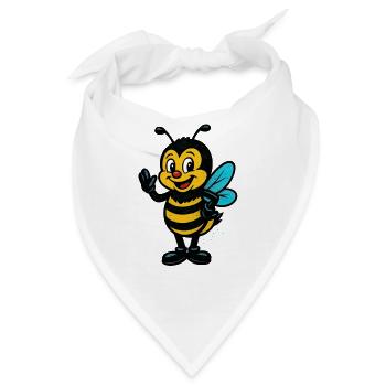 Fröhliche Honigbiene Cartoon Mascot - Bandana - Weiß - Vorne