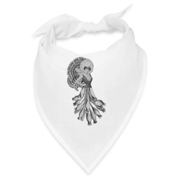 Viktorianische Tänzerin mit Federfächer - Bandana - Weiß - Vorne