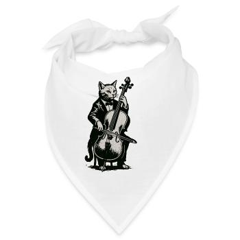 Katzencellist im Smoking - Bandana - Weiß - Vorne