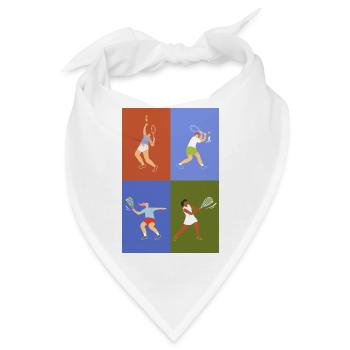 Tennisspieler auf verschiedenen Tennisplätzen - Bandana - Weiß - Vorne
