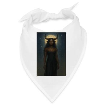 Mystische Horngöttin - Bandana - Weiß - Vorne