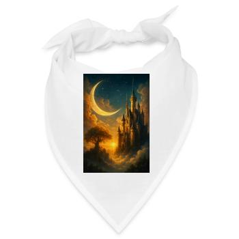 Traumlandschaft des mondbeschienenen Schlosses - Bandana - Weiß - Vorne