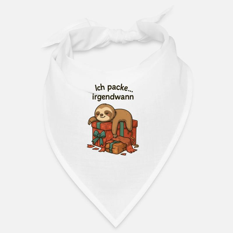 Faultier beim Geschenkestapel - Bandana - Weiß