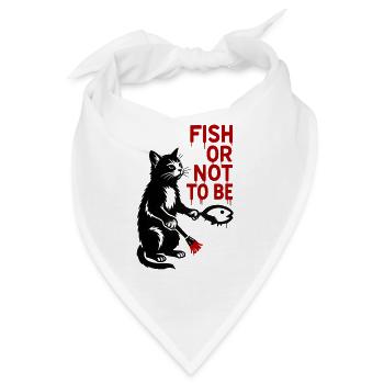 Fisch or Not To Be Katze - Bandana - Weiß - Vorne