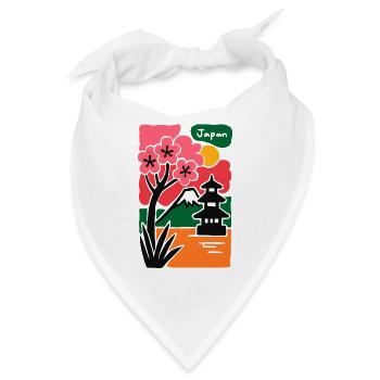 Sakura Tempel am See Japan - Bandana - Weiß - Vorne