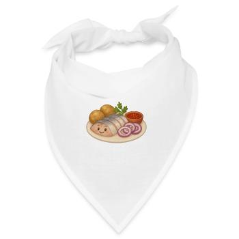Hering mit Kartoffeln - Bandana - Weiß - Vorne