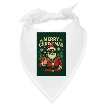 Chilliger Santa mit Sonnenbrille - Bandana - Weiß - Vorne