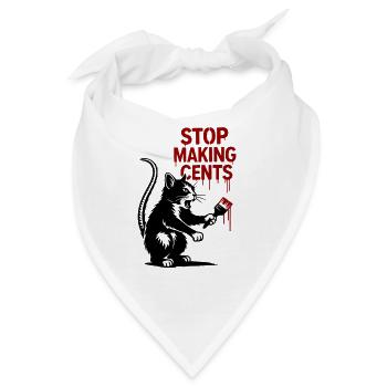 Stop Making Cents Katzengraffiti - Bandana - Weiß - Vorne
