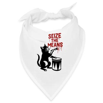 Katzentrommler im Tropfen-Style - Bandana - Weiß - Vorne