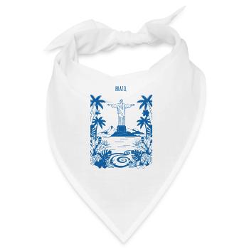 Christus Rio Tropeninsel Blau - Bandana - Weiß - Vorne