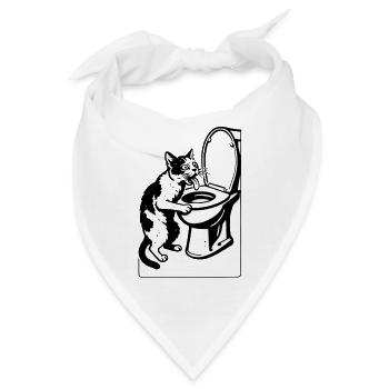 Katzentoilette Witz - Bandana - Weiß - Vorne
