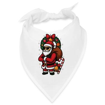 Cooler Weihnachtsmann mit Sonnenbrille - Bandana - Weiß - Vorne