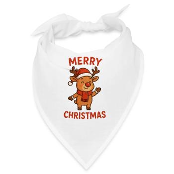 Rentier mit Weihnachtstext winken - Bandana - Weiß - Vorne