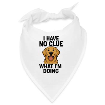 Verwirrter Hund mit Humor - Bandana - Weiß - Vorne