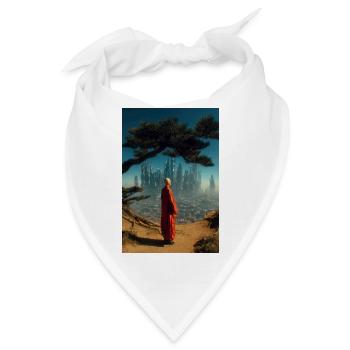 Red Robe Seer über dem Neon City Ridge - Bandana - Weiß - Vorne