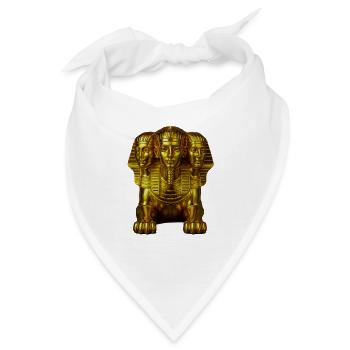 Goldene Dreiköpfige Sphinx - Bandana - Weiß - Vorne