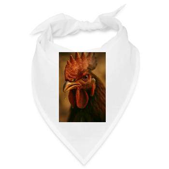 Nahaufnahme des Hahns mit Kamm - Bandana - Weiß - Vorne