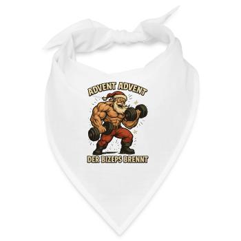 Der Bizeps brennt Weihnachten - Bandana - Weiß - Vorne