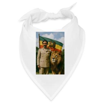 Haile Selassie I Jah Rastafari Rasta Reggae Roots  - Bandana - Weiß - Vorne