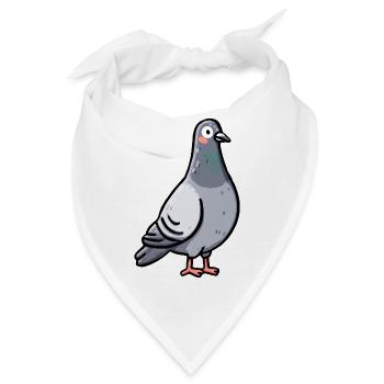 Verspieltes Taubenporträt - Bandana - Weiß - Vorne