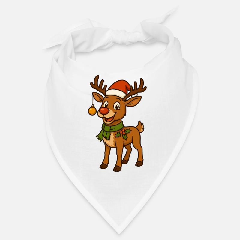 Comic Christmas deer with decoration Bandana