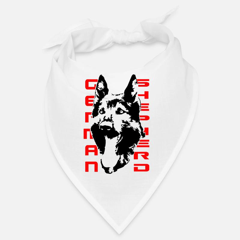 Wunderschöner Schäferhund Kopf - Bandana - Weiß