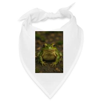 Grüner Frosch Nahaufnahme Natur - Bandana - Weiß - Vorne