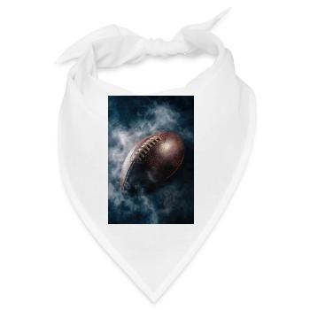 Vintage-Leder-Fußball im Rauch - Bandana - Weiß - Vorne