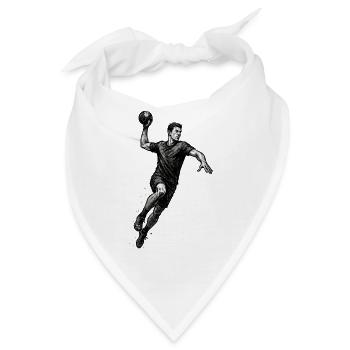Dynamischer Handballer in Schwarzillustration - Bandana - Weiß - Vorne